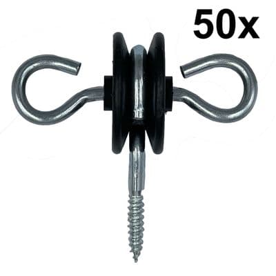50 x Electric Fence Two Way Anchor Gate Handle Insulators equestrian farm
