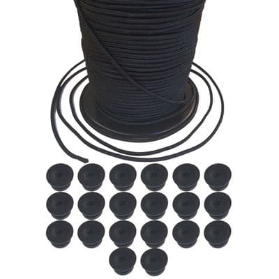 50 x TRAILER BUTTON CLEATS with 25 metres 6mm BUNGEE ELASTIC CORD truck boat vam