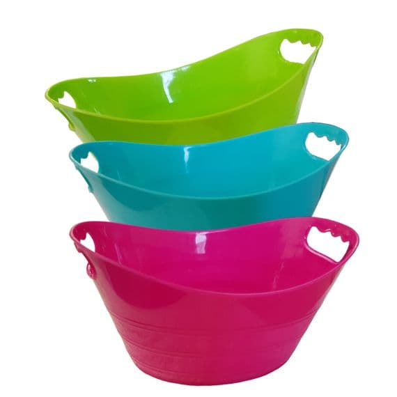 6 x PLASTIC STORAGE BASKETS fruit kitchen bathroom bedroom organiser vegetables