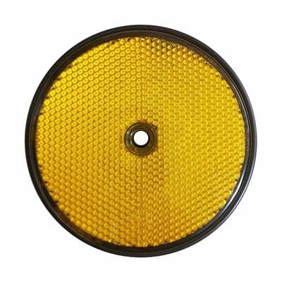 6 x SCREW ON AMBER REFLECTORS - 60mm dia trailer van caravan motorhome boat