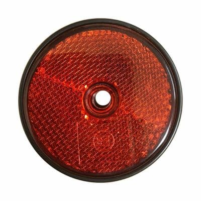 6 x SCREW ON RED REFLECTORS - 60mm dia trailer van caravan motorhome boat