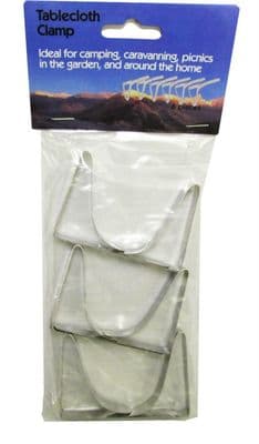 6 x TABLECLOTH CLIPS (1 pack) tablecover holder   camping caravan boating