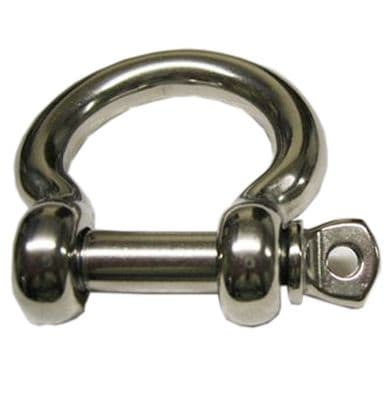 6mm STAINLESS STEEL MARINE BOW SHACKLE yacht boat deck rigging chain rope