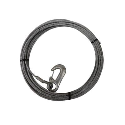 6mm x 15 metre HAND WINCH CABLE with HOOK  trailer marine boat yacht car