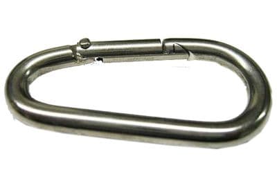 6mm x 60mm STAINLESS STEEL MARINE EGG SHAPED CARBINE HOOK chain rope boat scale