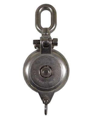 75mm STAINLESS STEEL LOGGING SNATCH BLOCK WITH SWIVEL EYE yacht lifting piling