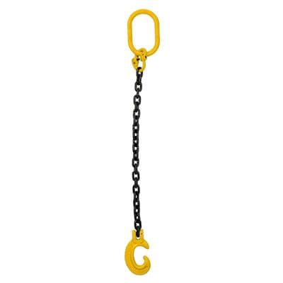 7mm 1.5T SINGLE LEG LIFTING CHAIN SLING with C HOOK 1 metre to 6 metre pulling