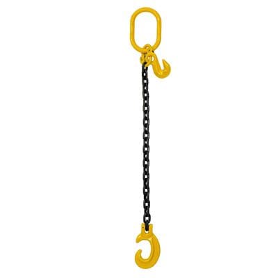 7mm 1.5T SINGLE LIFTING CHAIN SLING with C HOOK + GRAB SHORTENER 1m to 6 metre