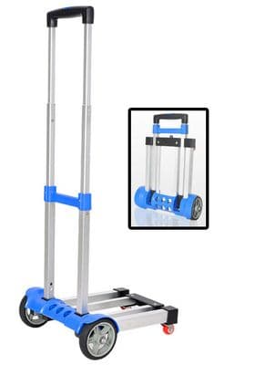 80kg LIGHTWEIGHT FOLDING TROLLEY LUGGAGE CART TRUCK airport boat warehouse blue