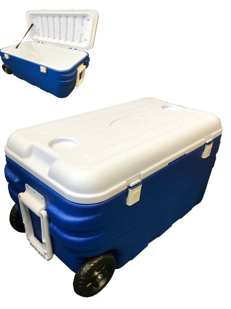 80L COOLER BOX insulated with wheels COOLBOX camping picnic caravan