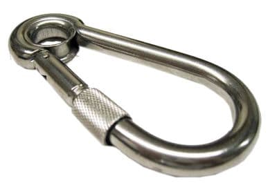 8mm STAINLESS STEEL MARINE CARBINE HOOK with EYELET + SCREW NUT boat rope chain