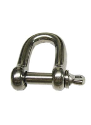 8mm STAINLESS STEEL MARINE DEE SHACKLE yacht boat deck rigging chain rope