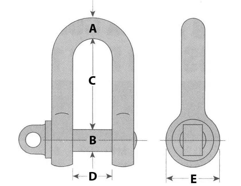 Stainless Steel Twisted Dee Shackle - TRA Supplies Stainless Steel Twisted Dee Shackle - TRA Supplies