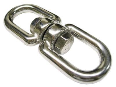 8mm STAINLESS STEEL MARINE SWIVEL EYE + EYE boat yacht chain rope deck