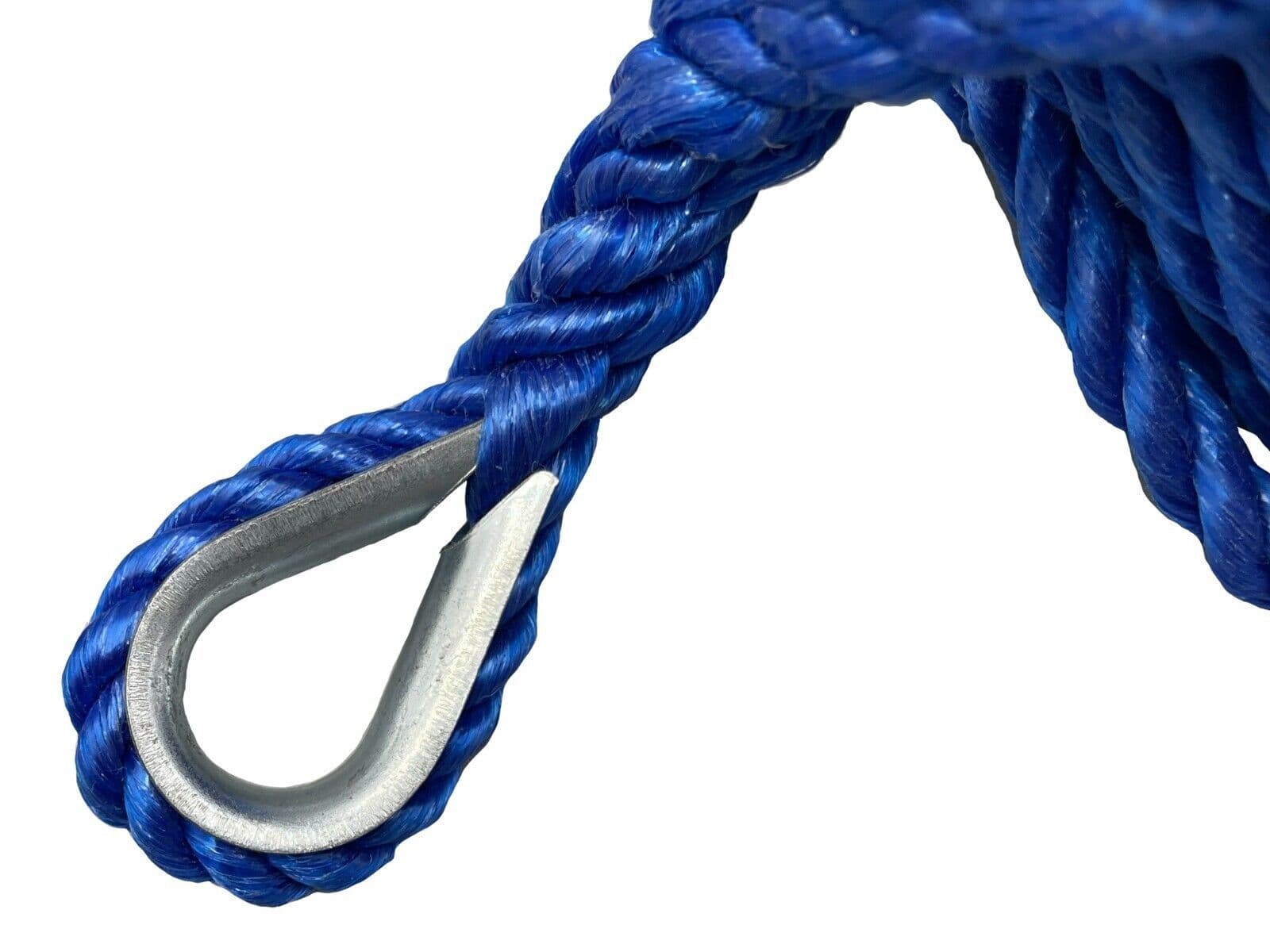 8mm x 100ft PP Anchor Mooring Line Rope with Thimble & Soft Eye chain ...