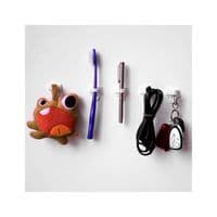 8x Self Adhesive Hook Clip Wall Hanger Cable Wire Toothbrush Pen Keys Stick On