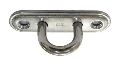 9mm STAINLESS STEEL MARINE OBLONG PAD EYEPLATE boat yacht deck rope trailer
