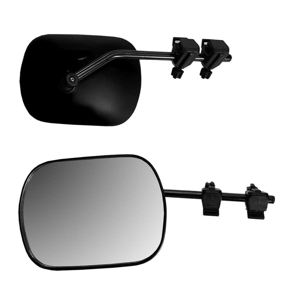 AERODYNAMIC TOWING MIRRORS CONVEX GLASS caravan car motorhome PAIR aero