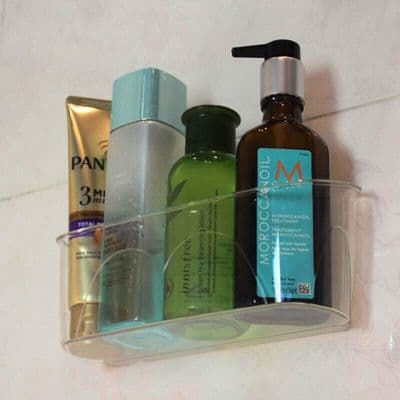 Bathroom Shower Shelf Organiser Kitchen Storage Holder Self Adhesive Wall Mount