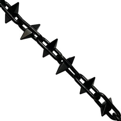 Black Steel Spiked Chain 6mm x 5m Garden Fence Decking Patio Car Drive