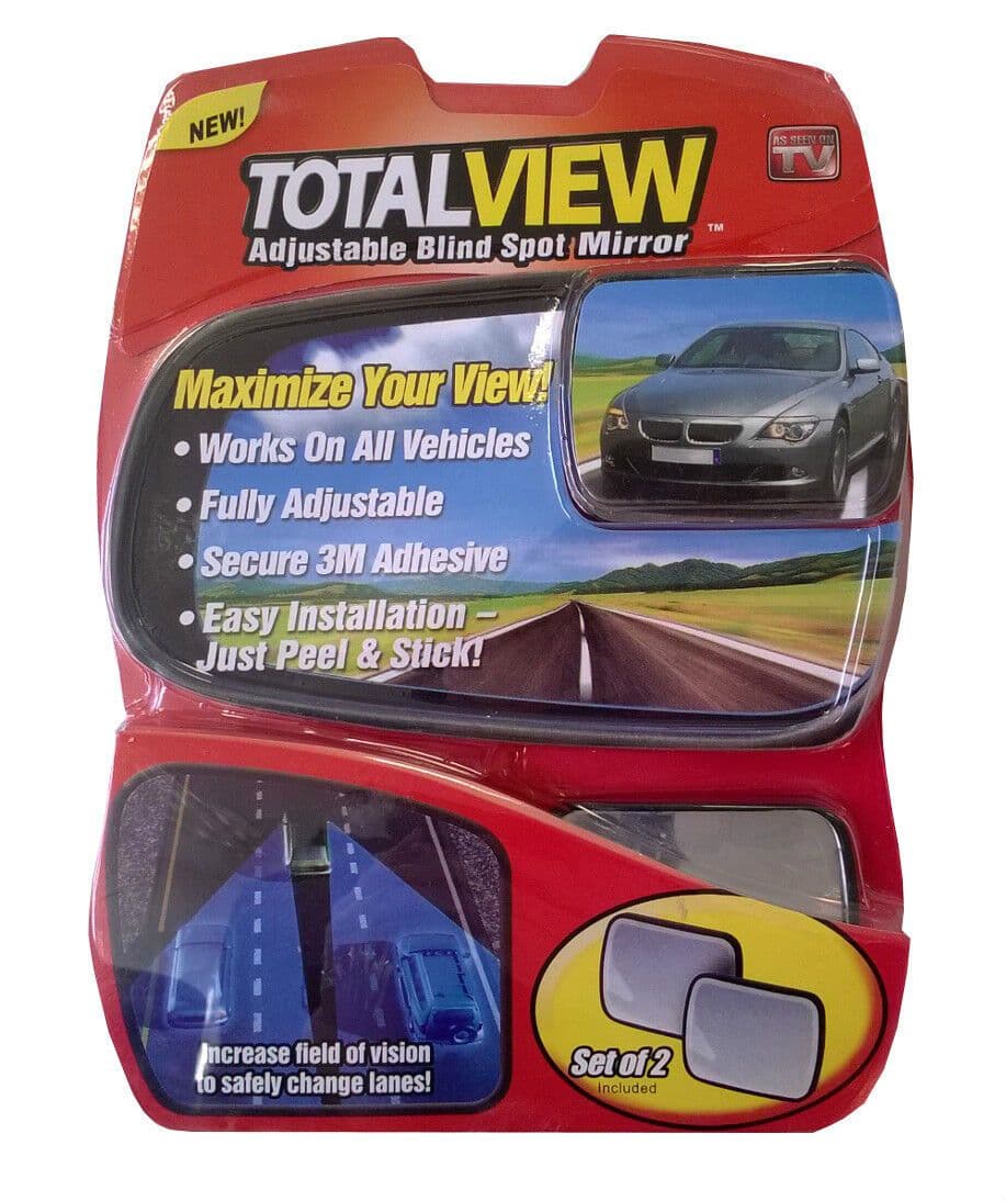 Blind Spot Mirror TOTAL VIEW ADJUSTABLE 2 mirrors self adhesive Swivel