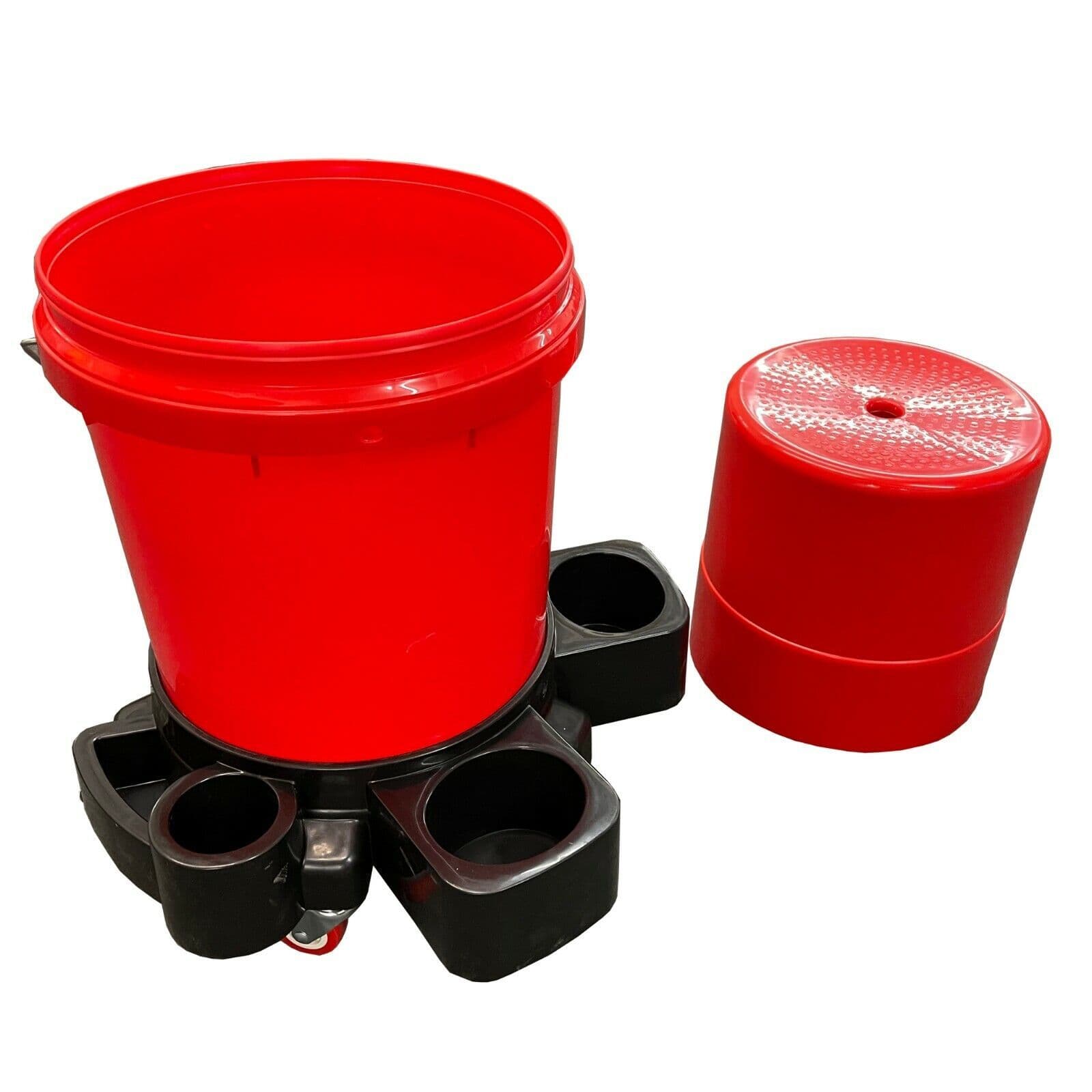 CAR WASH CLEANING BUCKET DOLLY with ROLLING STOOL SEAT caddy garage