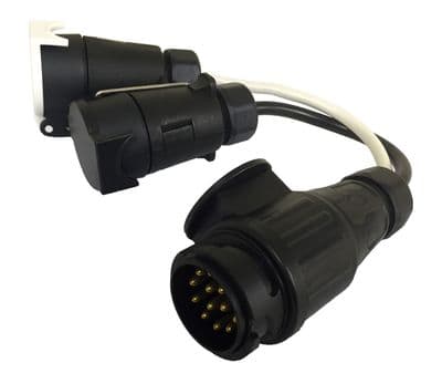 CARAVAN ADAPTOR CONVERSION LEAD 13 pin PLUG to 7N & 7S SOCKETS car adapter