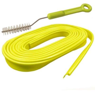 CARAVAN AWNING RAIL PROTECTOR STRIP x 12 metres + BRUSH -  YELLOW motorhome
