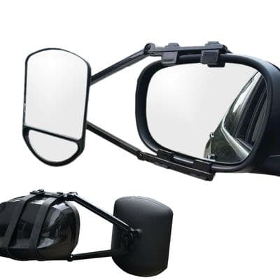 CARAVAN / CAR DUAL LENS SWIVEL TOWING MIRROR wing van 4 x 4 trailer twin lens