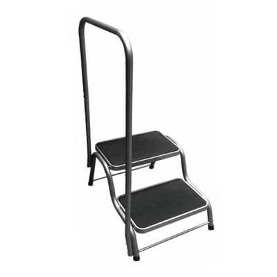 Caravan Double Step with Handrail Support Handle Anti Slip Motorhome Campervan