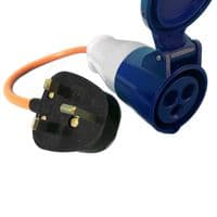 Caravan Hook Up Fly Lead Adaptor Conversion 13A UK Plug 16A Socket 230V TX02E
