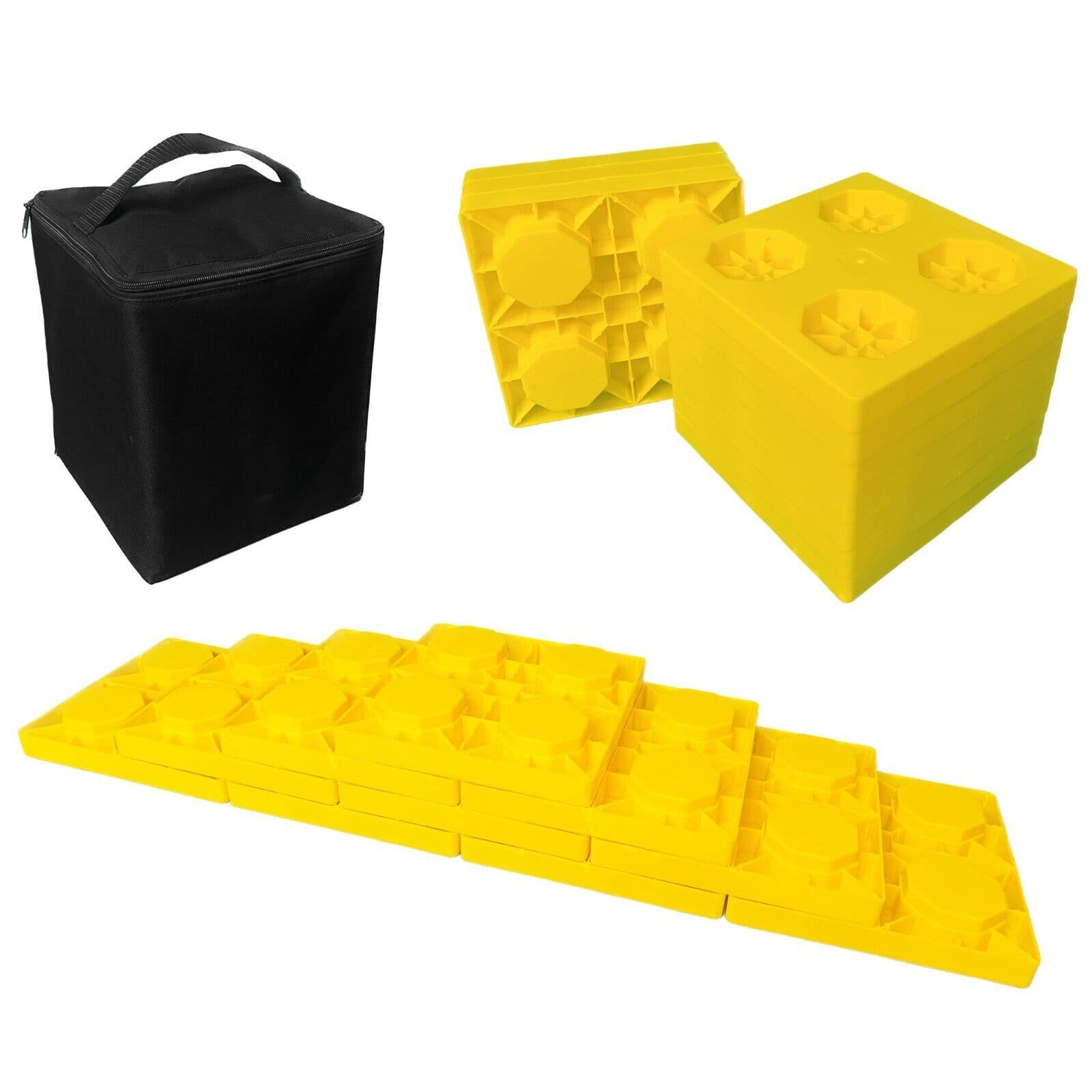 Stack Pad Supporting Block Caravan Levelling Ramp Blocks Corner Steady Leg Jack Stack Pads Feet ...