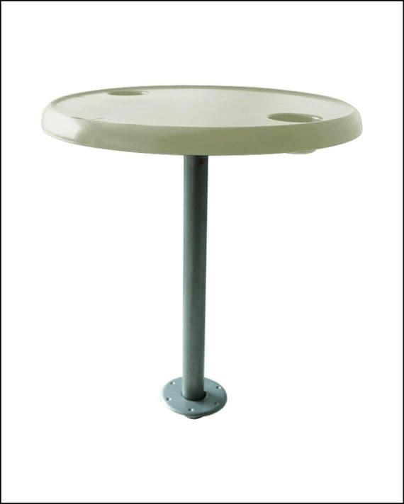 CARAVAN / MOTORHOME TABLE with LEG PEDESTAL KIT - IVORY - 610mm - campervan