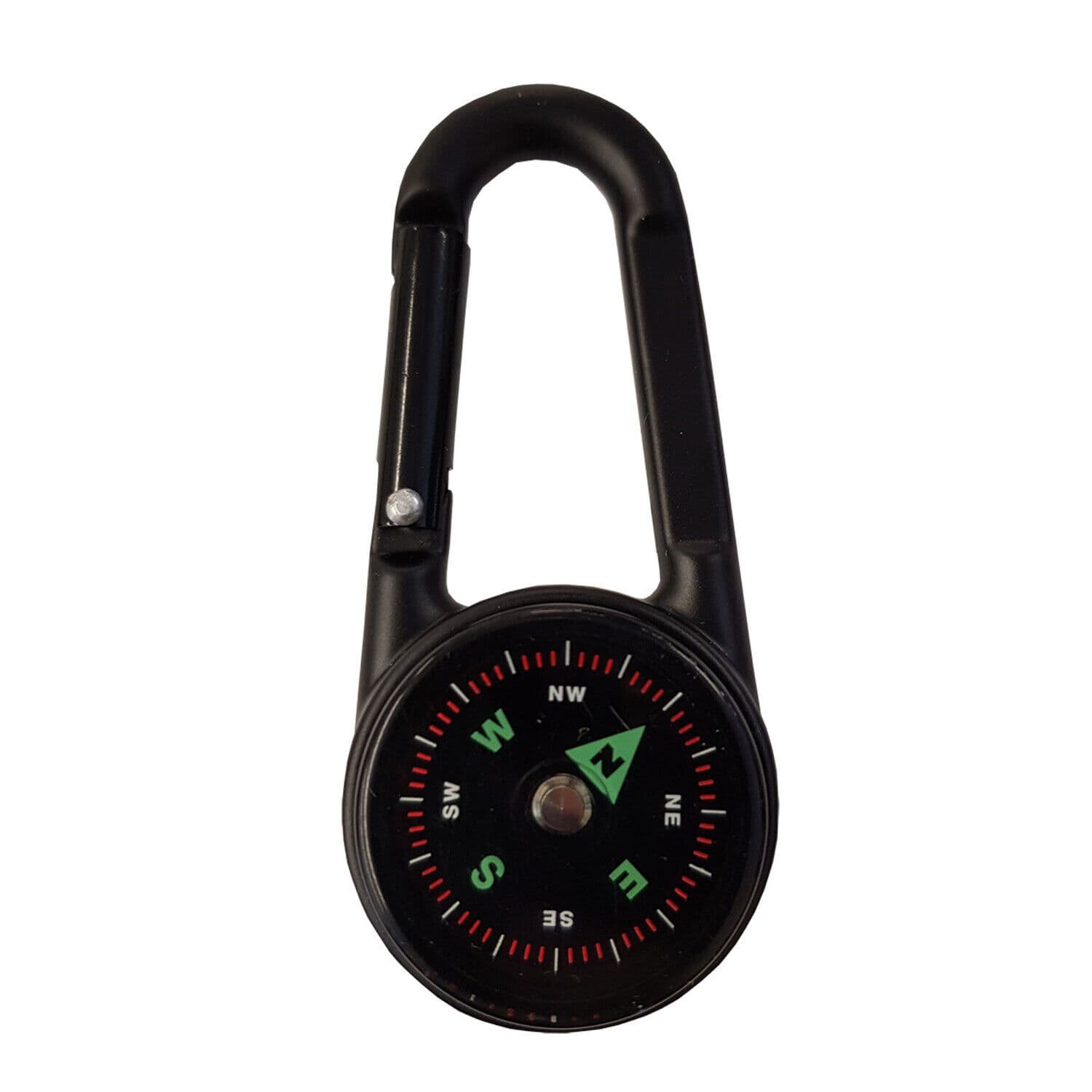CARBINE HOOK with COMPASS and TEMPERATURE camping hiking caravan travel ...
