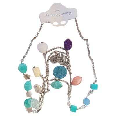 CHAIN NECKLACE with BEADS and LEAF fashion jewellery