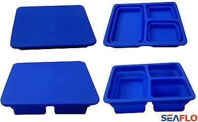 COLLAPSIBLE 3 compartment LUNCH BOX FOOD STORAGE CONTAINER wacky yet ...