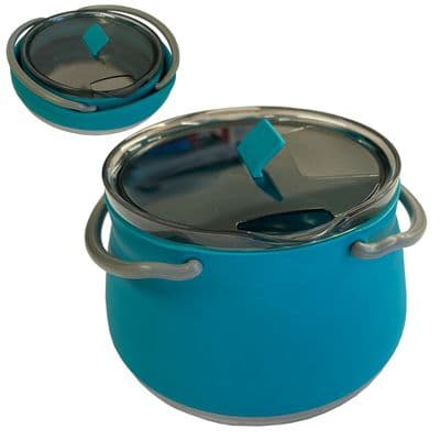Collapsible Camping Saucepan Kettle Silicon Cooking Pot Caravan Camper 1 Litre