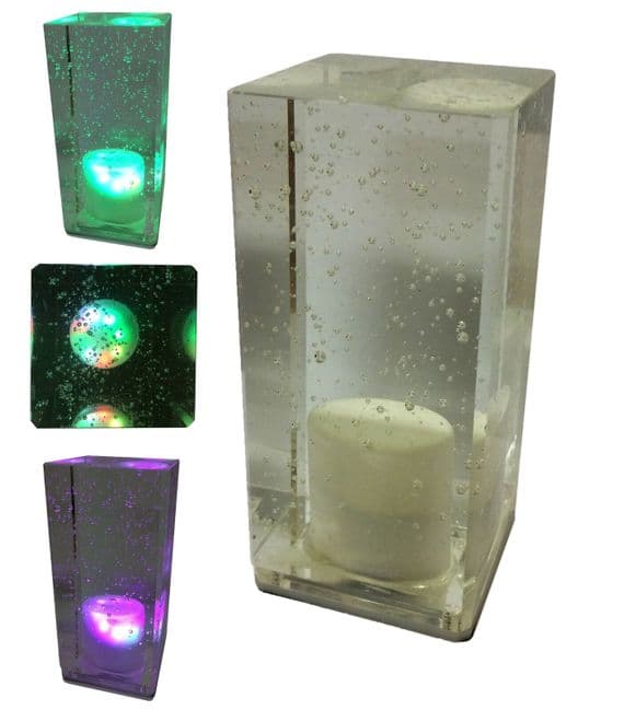 CRYSTAL GLASS LED COLOUR CHANGING TABLE LAMP LIGHT RECHARGEABLE room