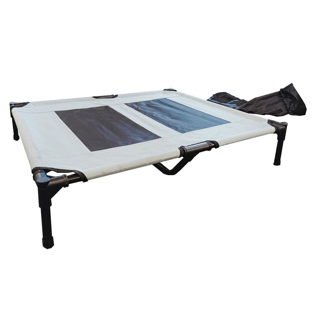 DELUXE ELEVATED DOG BED - DOUBLE LAYER with CARRY BAG pet cat caravan ... - Portable Elevated Dog Enclosure For Rvs With Storage