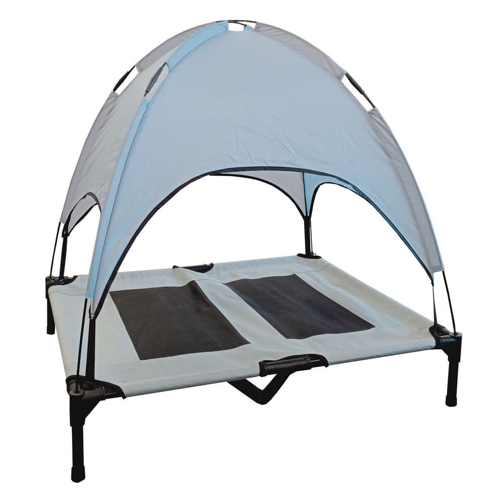 DELUXE ELEVATED DOG BED with ROOF CANOPY BAG - DOUBLE LAYER caravan ...