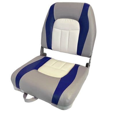 DELUXE MARINE BOAT SEAT Grey/Blue/White (76332GBW) yacht fishing speed rib chair