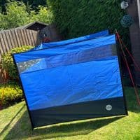 DELUXE WINDBREAK in CARRY BAG 5 metre 3 panel MISTRAL caravan motorhome blue