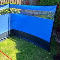 DELUXE WINDBREAK in CARRY BAG 5 metre 3 panel MISTRAL caravan motorhome blue