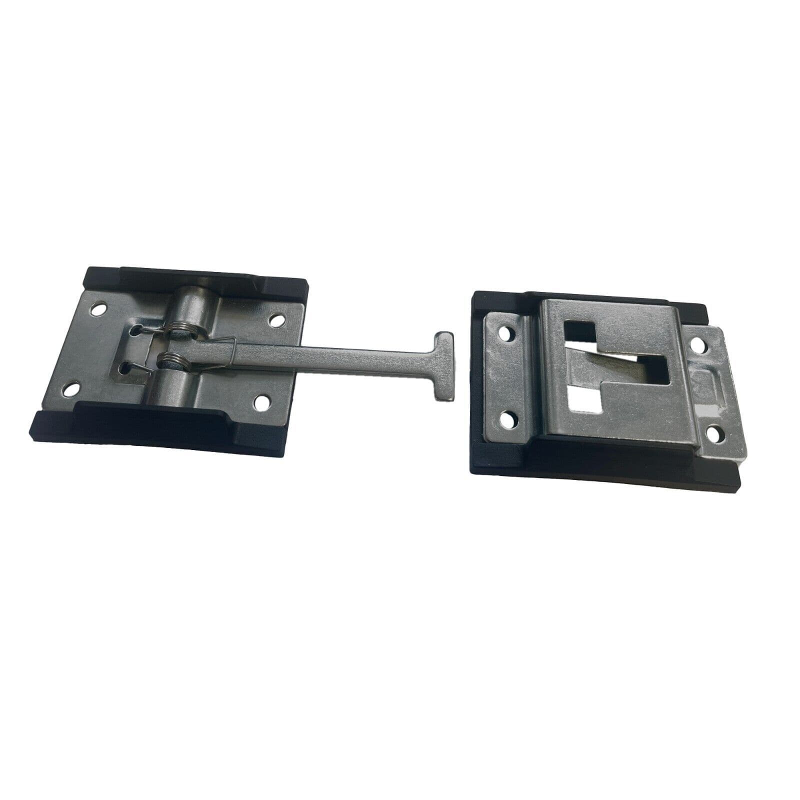 2x Stainless Steel Door Retainer Latch Catch Plate With Hook & Spring - For Truck & Trailer