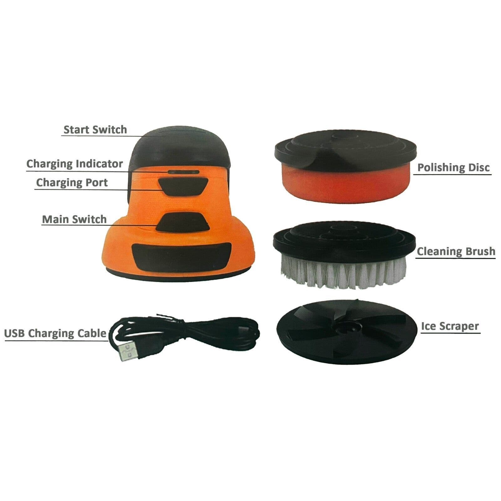 Electric Car Ice Scraper Polisher & Cleaner 3 in 1 Windscreen De-Icer ...