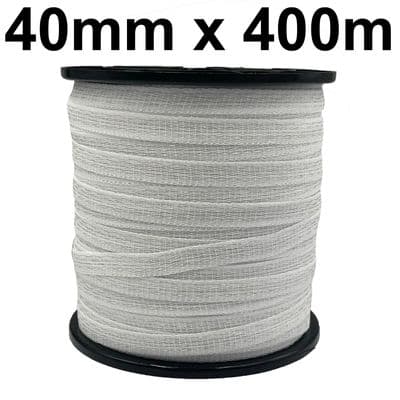 Electric Fence Poly Tape 40mm x 200 Metre White Fencing horse equestrian farm