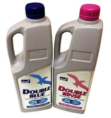 ELSAN DOUBLE BLUE TOILET FLUID + 2 litre DOUBLE RINSE PROMOTION caravan