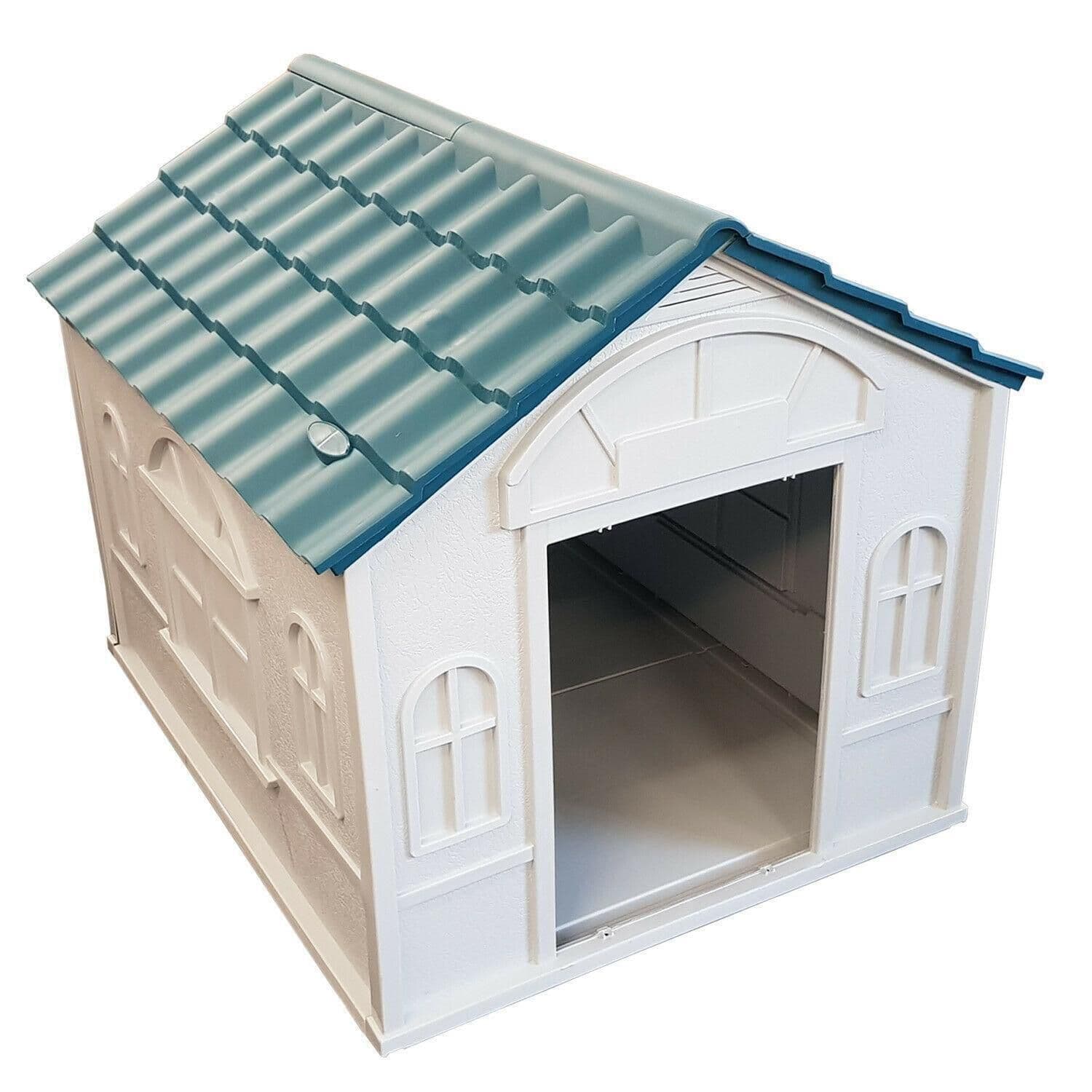 EXTRA LARGE 98cm x 84cm x 82cm PLASTIC PET DOG HOUSE KENNEL animal
