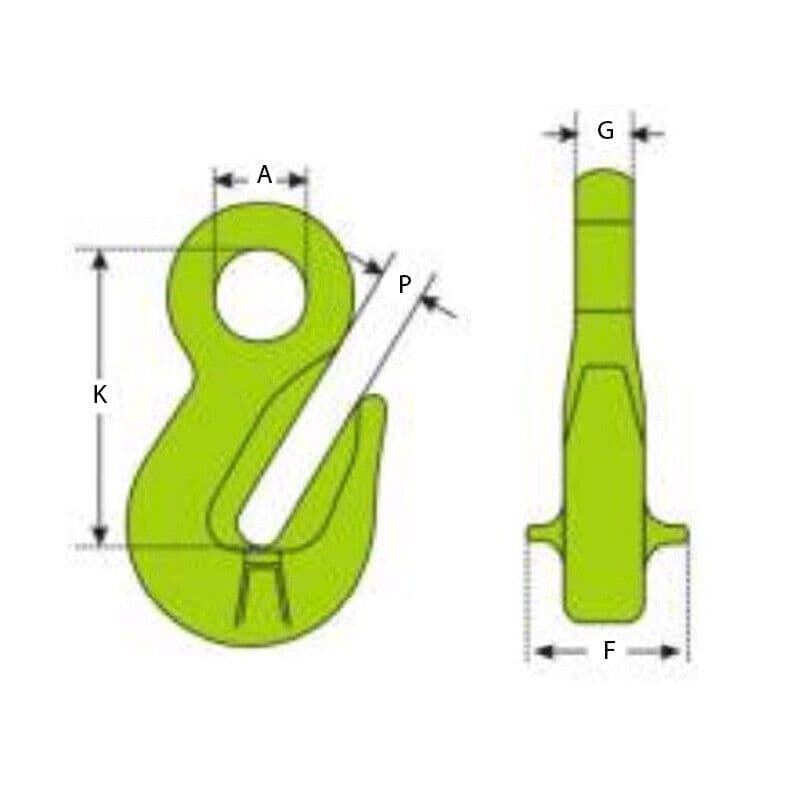 Eye Type Shortening Grab Hook 10mm G10 Grade 100 4T Chain Sling Lifting