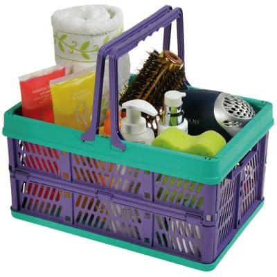 FOLDING COLLAPSIBLE BASKET STORAGE CRATE PLASTIC SHOPPING caravan motorhome